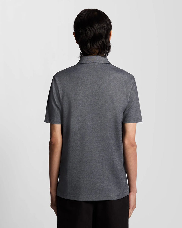 Lyle & Scott Two Tone Pique Polo Shirt Chambray Blue
