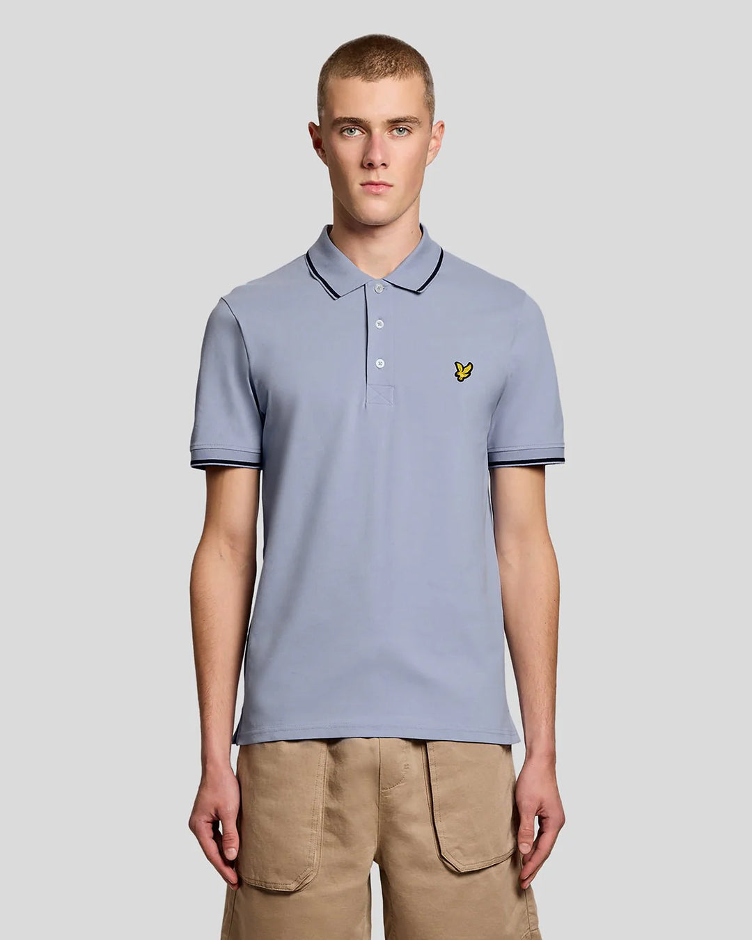 Lyle & Scott Cotton Tipped Polo Shirt Bubble Blue