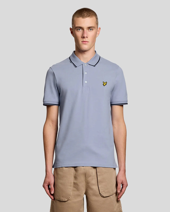 Lyle & Scott Cotton Tipped Polo Shirt Bubble Blue