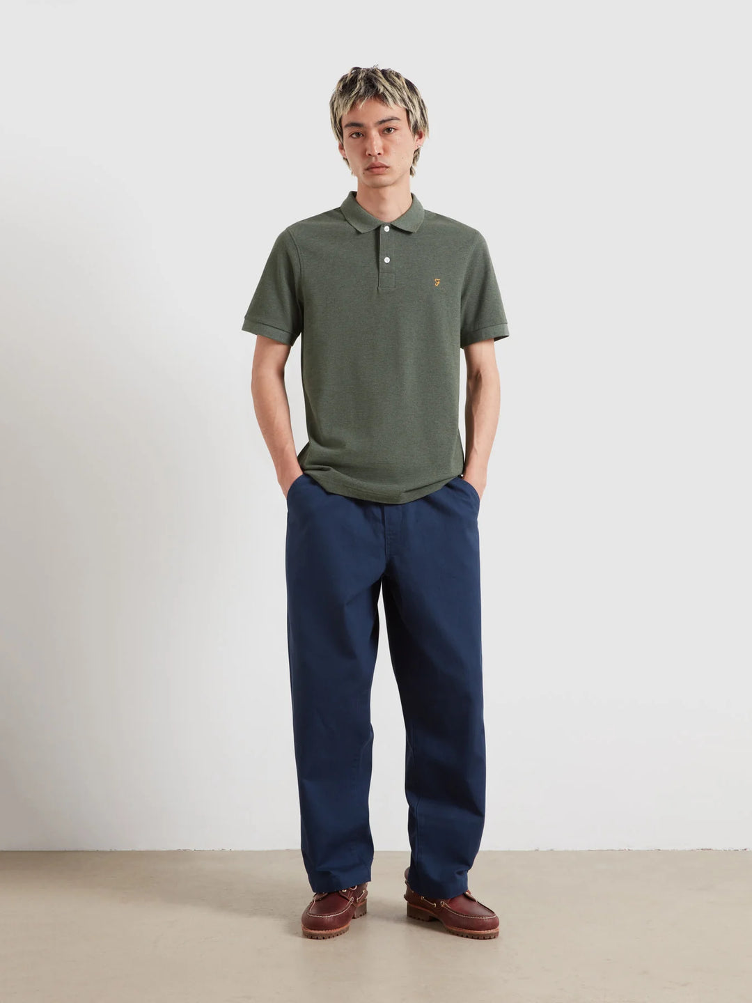 Farah Cunningham Polo Shirt Rosemary Marl