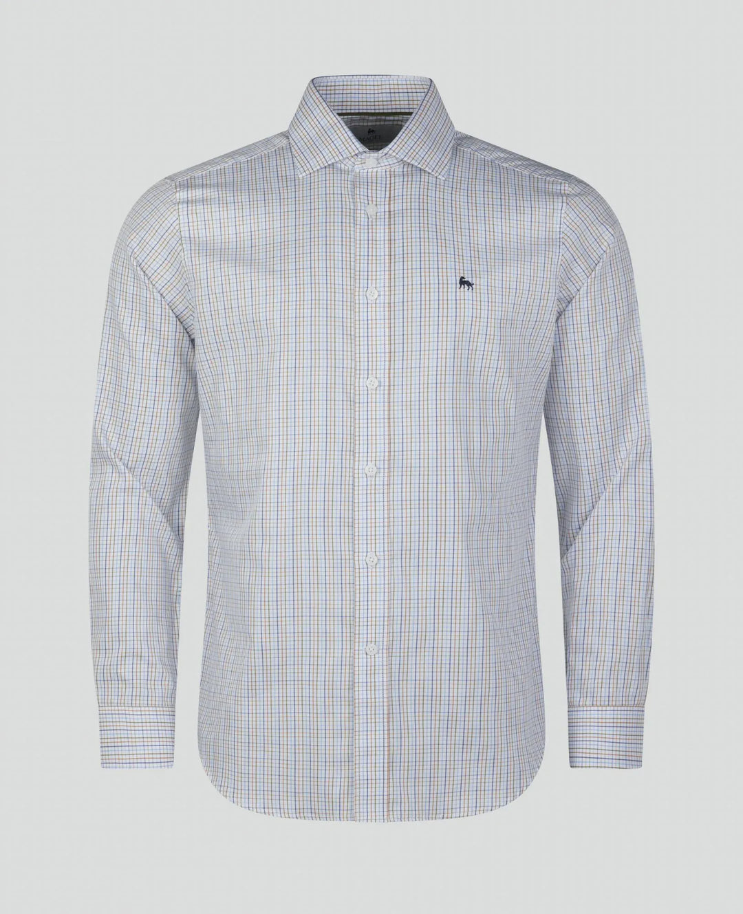 Magee Nephin Cotton Shirt Blue Tattersalls