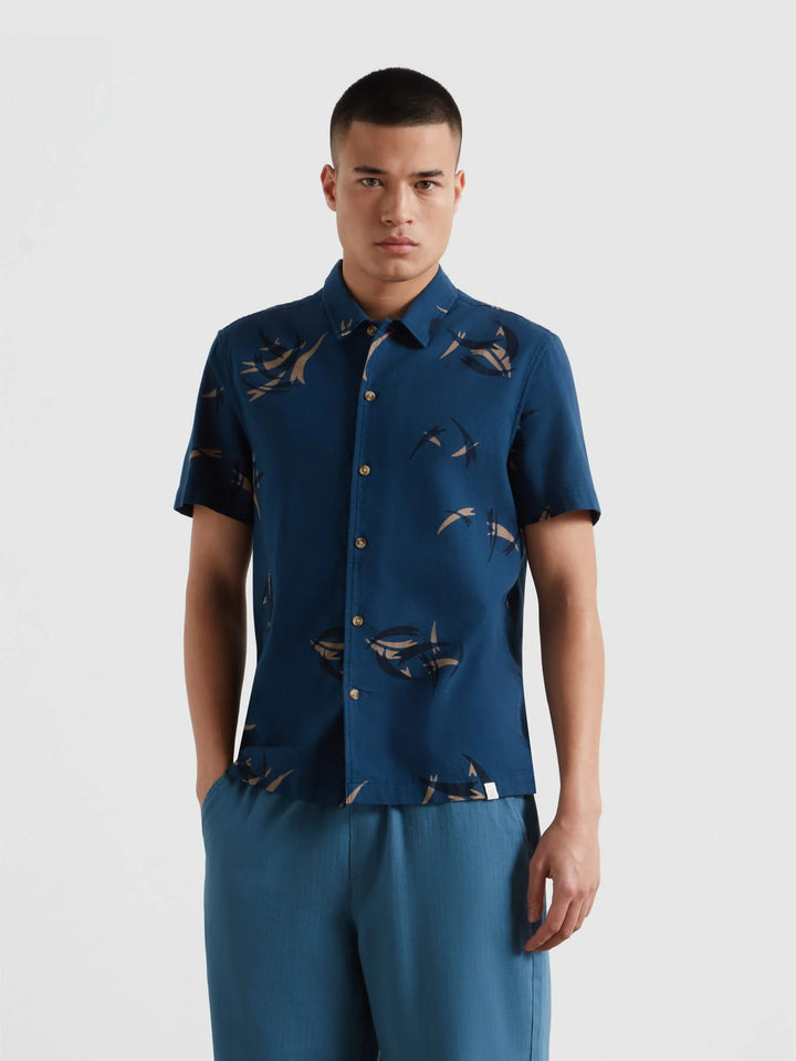 Farah Ernest Short Sleeve Shirt Blue
