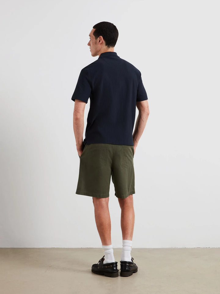 Farah Dobson Zipped Polo Shirt In True Navy