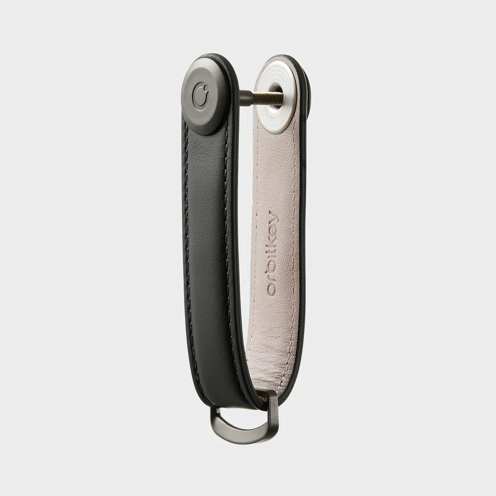 Orbitkey Key Organiser Leather Black with Black Stitching