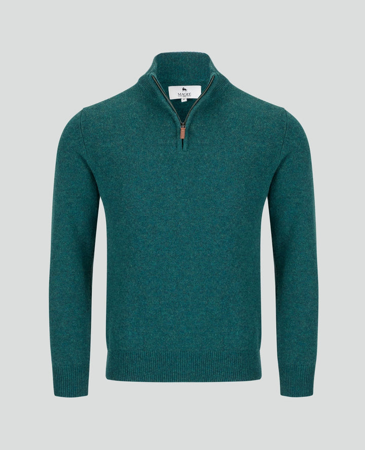 Magee Freddie 1/4 Zip Jumper Dark Cedar Green