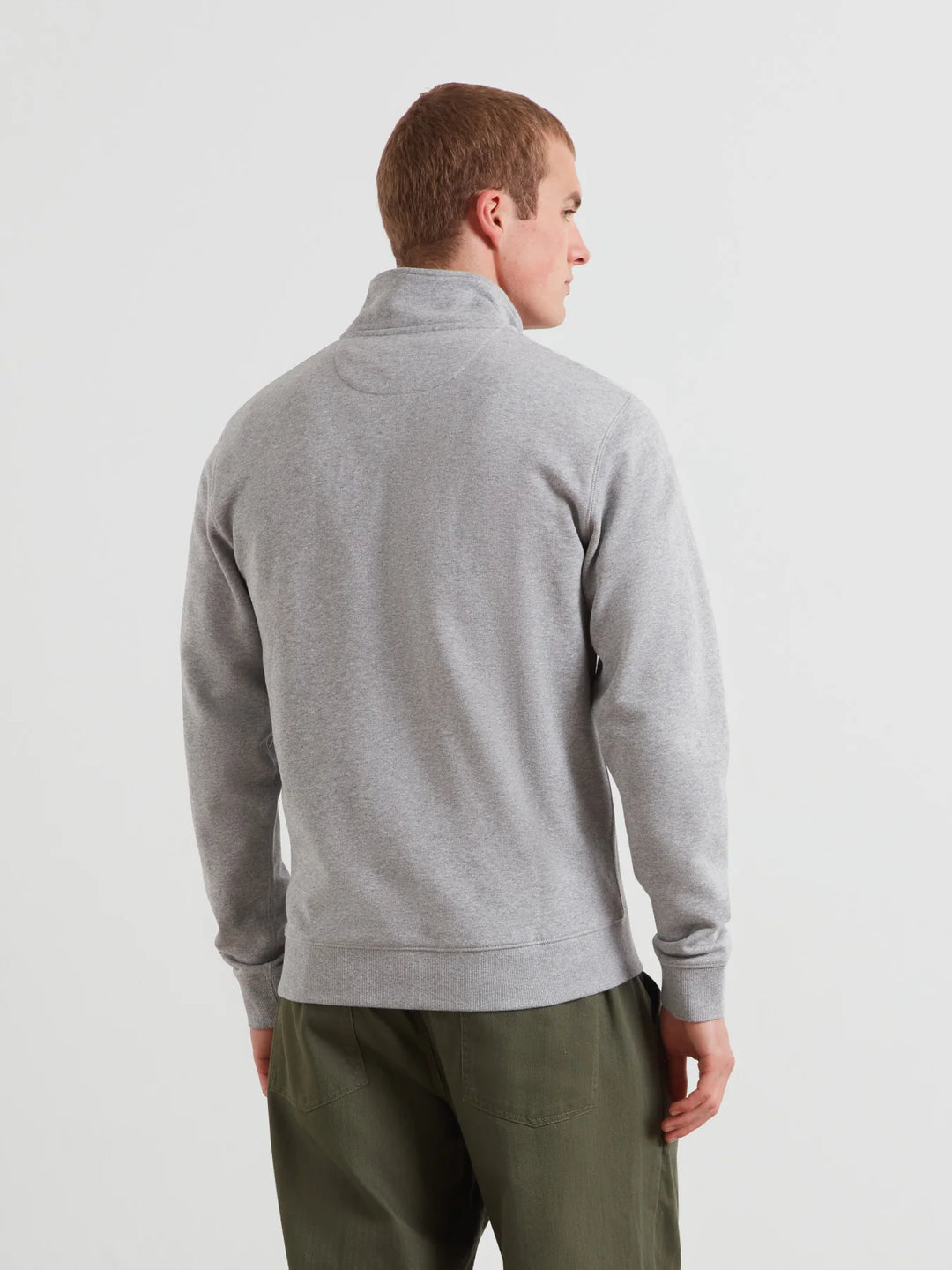 Farah Arnold 1/4 Zip Light Grey Marl