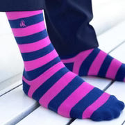 Swole Panda Bamboo Socks Rich Pink Striped