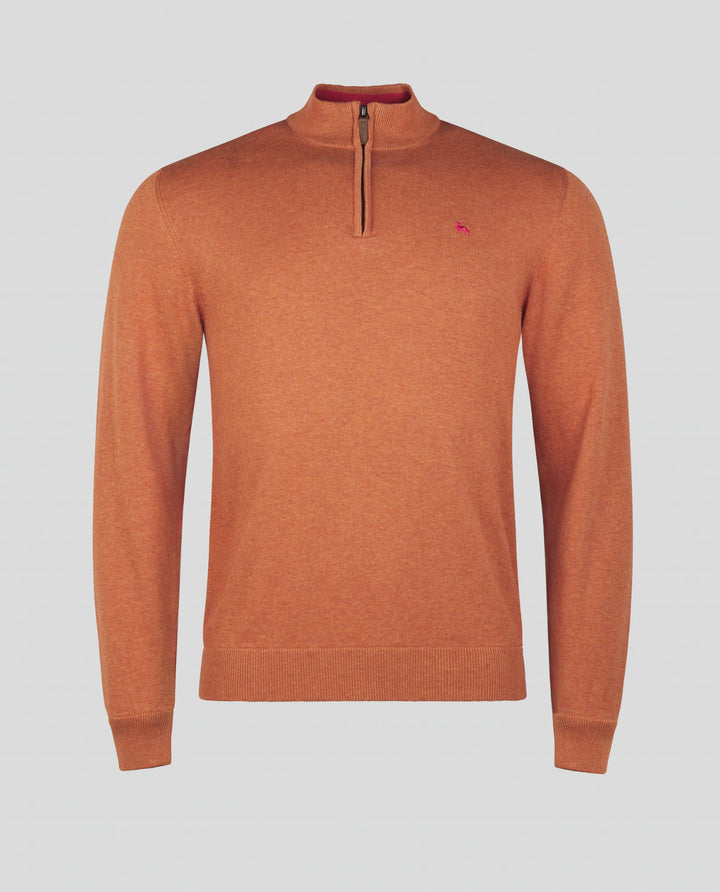 Magee Sean Cotton 1/4 Zip Orange