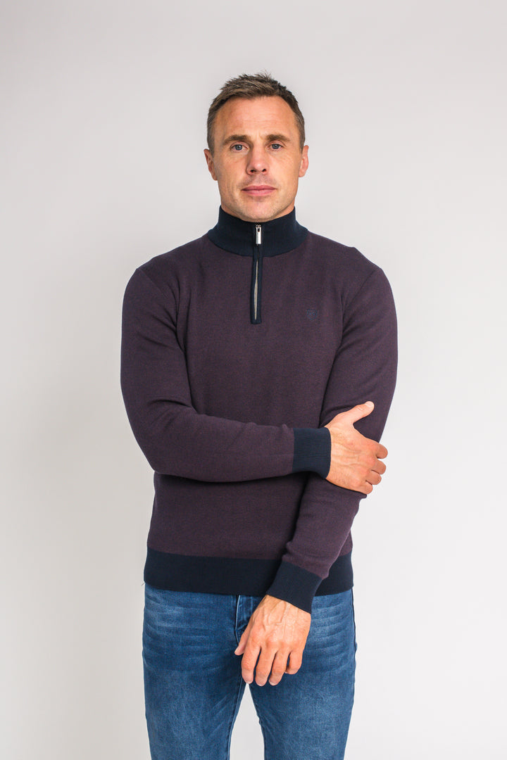 XV Kings by Tommy Bowe Takapuna 1/4 Zip Classic Plum