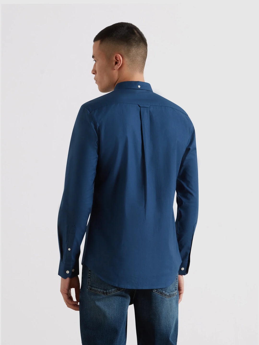Farah Brewer Slim Fit Organic Cotton Oxford Shirt In Blue