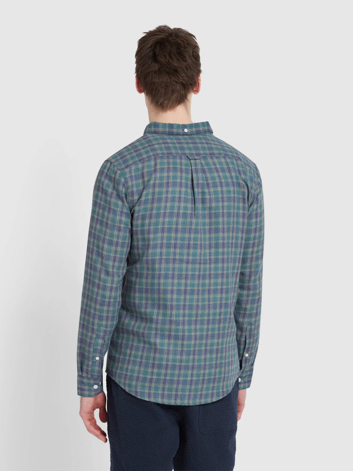 Farah Hamilton Check Shirt In Mallard Green