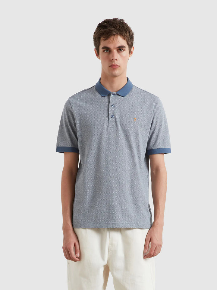 Farah Sefton Jacquard Polo Shirt River Bed