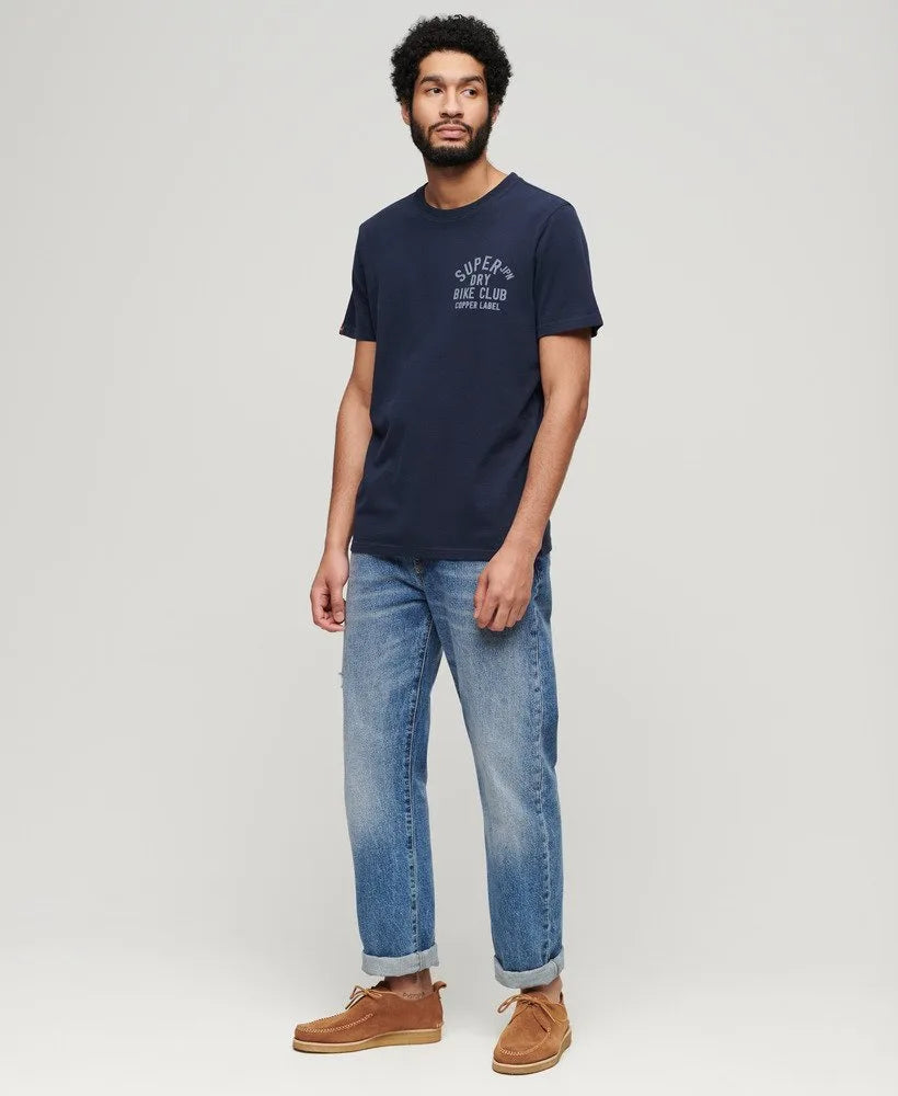 Superdry Copper Label Chest Graphic T-Shirt Blue Navy Marl