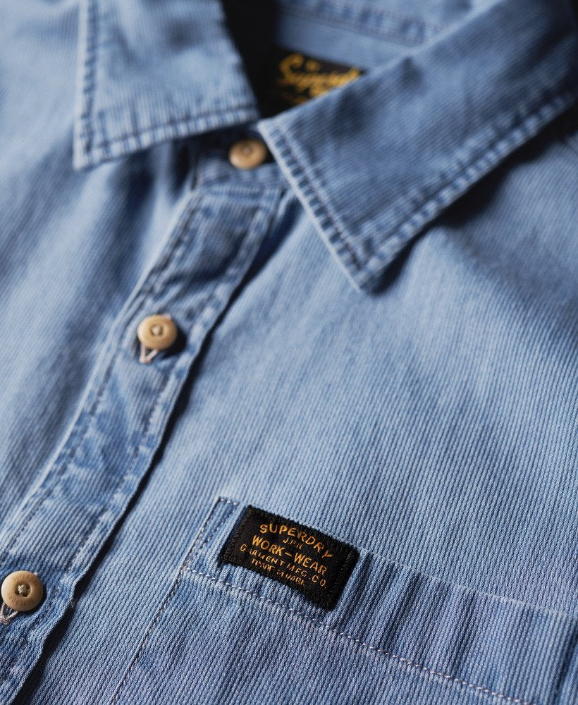 Superdry Organic Cotton Long Sleeve Denim Shirt Heavy Wash
