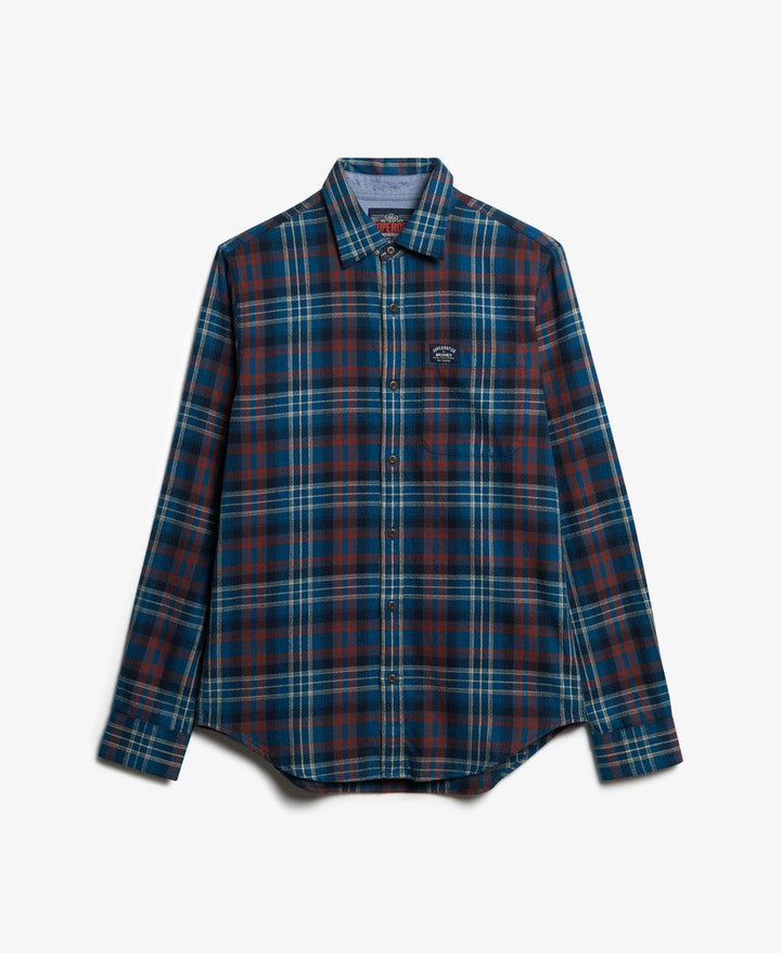 Superdry Long Sleeve Cotton Lumberjack Shirt Check Blue