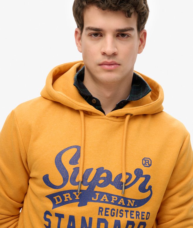 Superdry Standard Script Hoodie Thrift Gold Marl