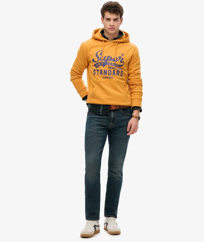 Superdry Standard Script Hoodie Thrift Gold Marl