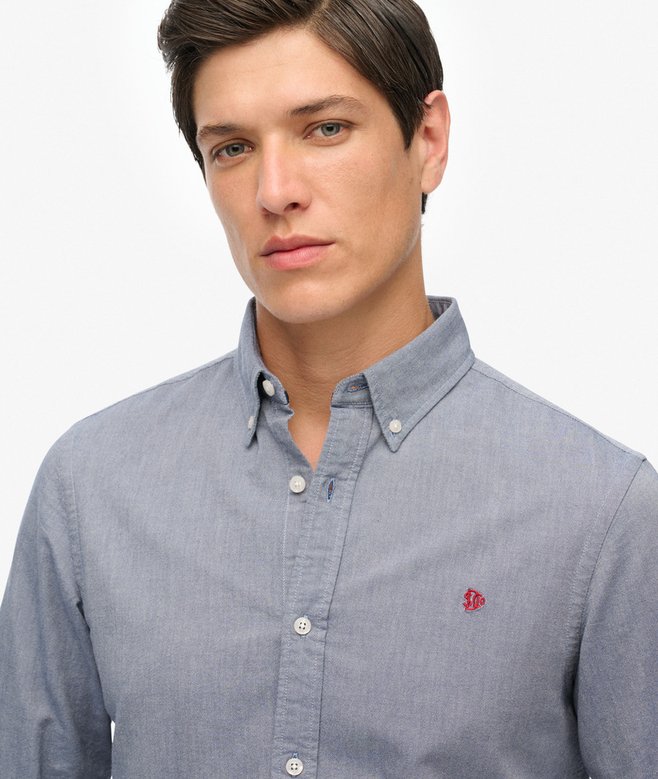 Superdry Classic Oxford Long Sleeve Shirt Ocean Navy Chambray