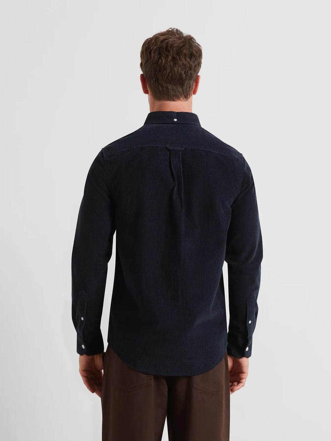 Farah Maverick Regular Fit Cord Shirt In True Navy