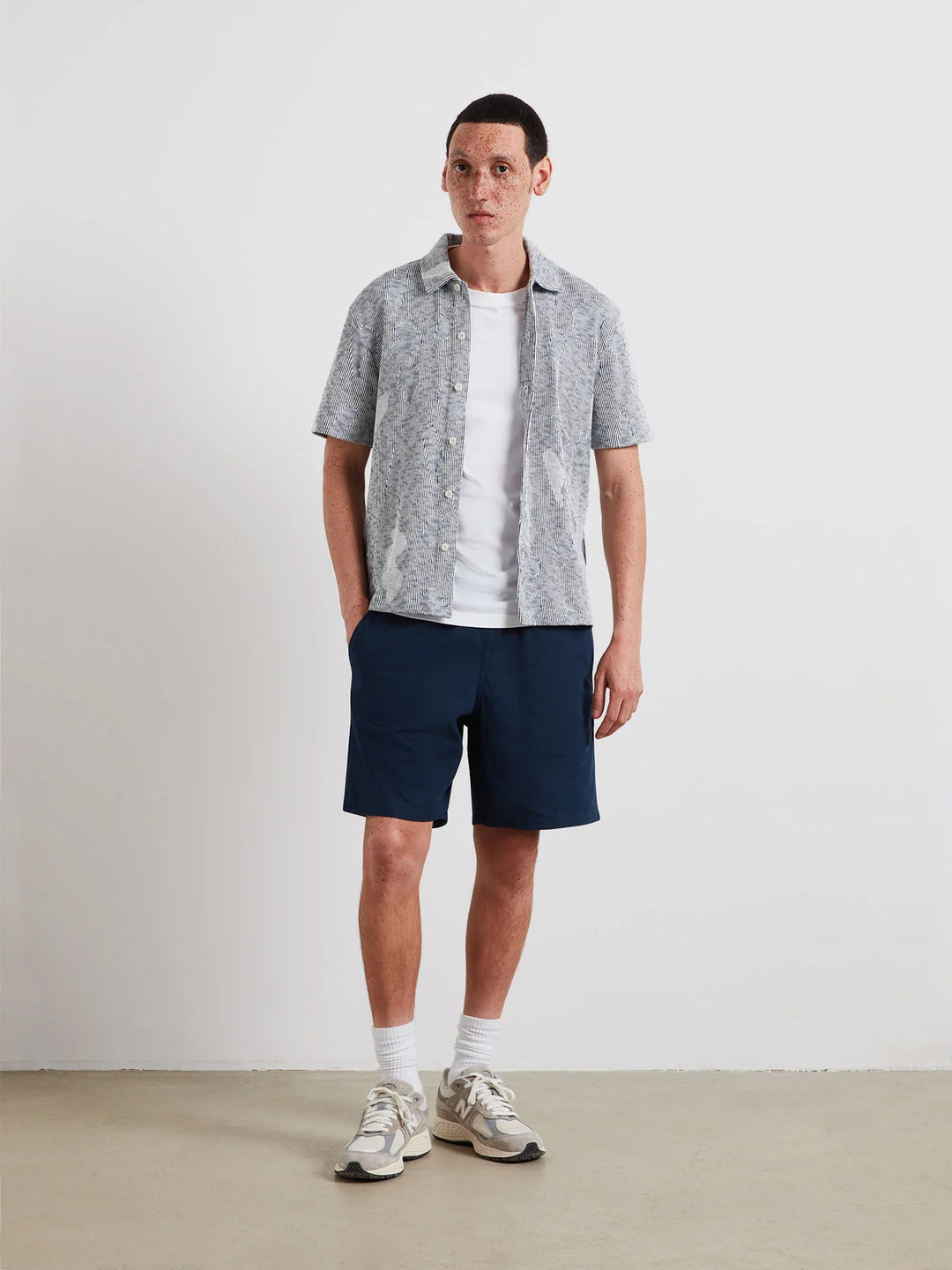 Farah Stoker Jacquard Button Front Polo Shirt In Yale