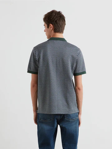 Farah Whitston Jacquard Polo Shirt Poplar Green