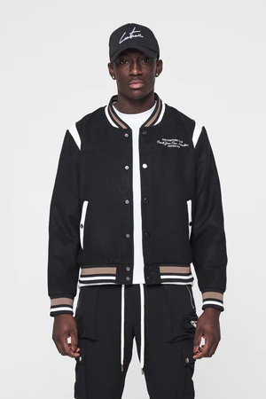 The Couture Club Varsity Bomber Jacket Black