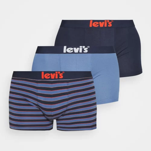 Levis Denim Logo Elastic Boxer Briefs 3-Pack Giftbox Blue Combo