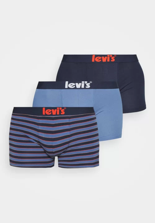 Levis Denim Logo Elastic Boxer Briefs 3-Pack Giftbox Blue Combo