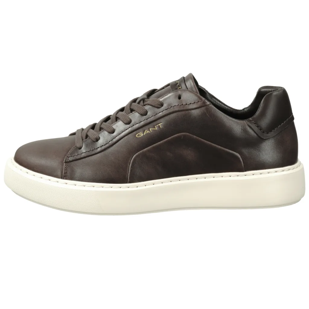 Gant Zonick Leather Sneaker Dark Brown - Pauls Menswear
