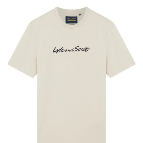 Lyle & Scott Script Embroidery Tee Shirt Viaduct/Dark Navy