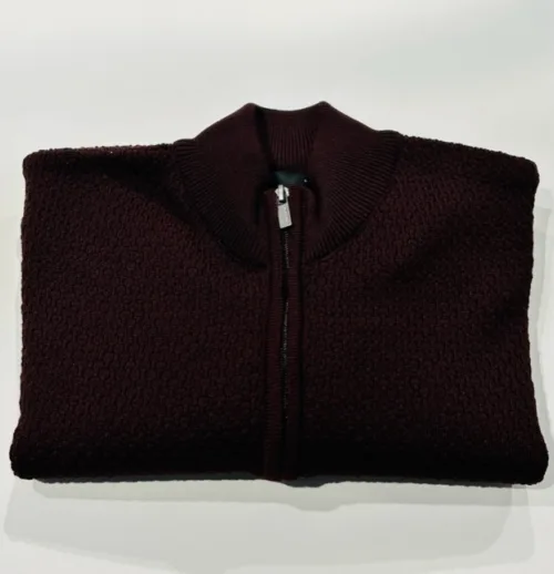 Remus Uomo 1/2 Zip Knit Burgundy