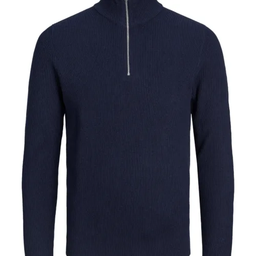 Jack & Jones 1/2 Zip Knit Navy