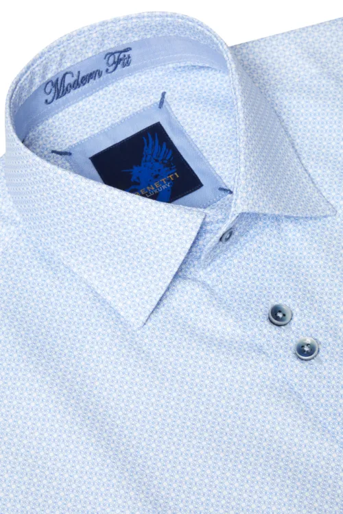 Benetti Cotton Shirt Ural Blue