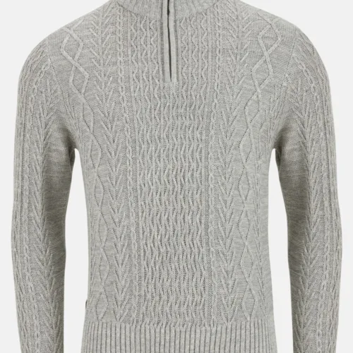 6th Sense Aran 1/4 Zip Sweater Grey