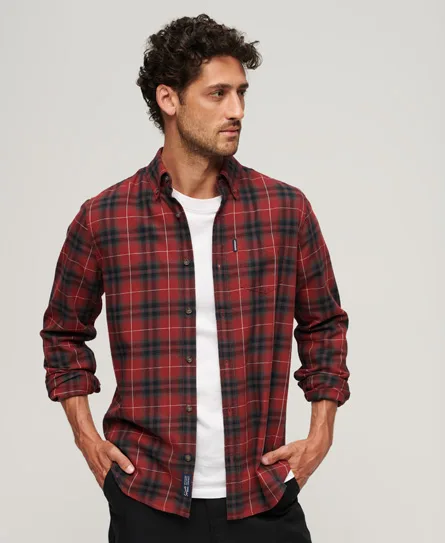 Superdry Organic Cotton Vintage Check Shirt Hoxton Red