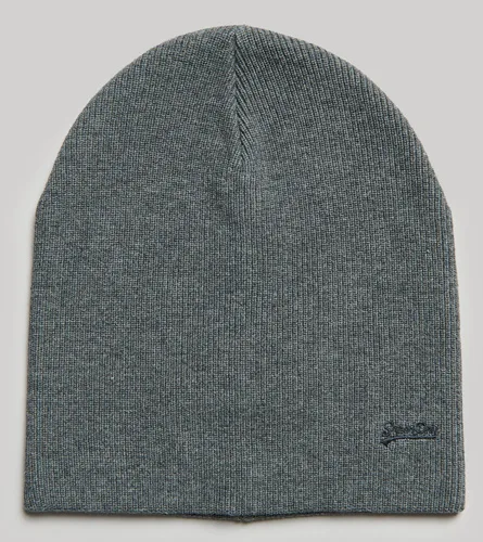 Superdry Knitted Logo Beanie Charcoal Marl