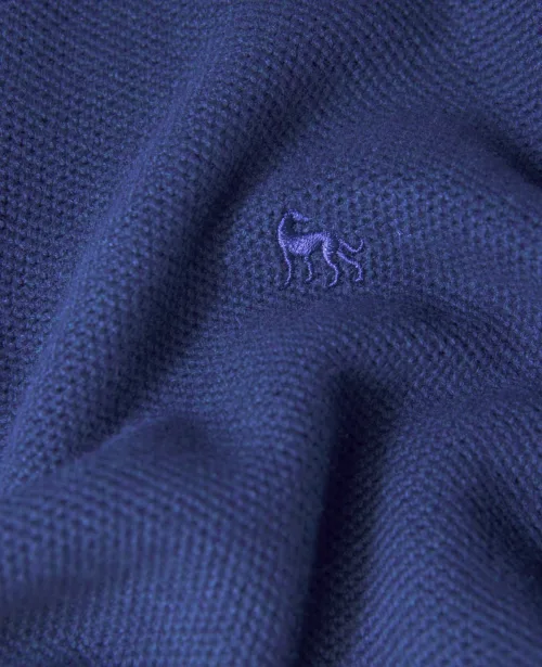 Magee Carn Cotton Structure 1/4 Zip Blue