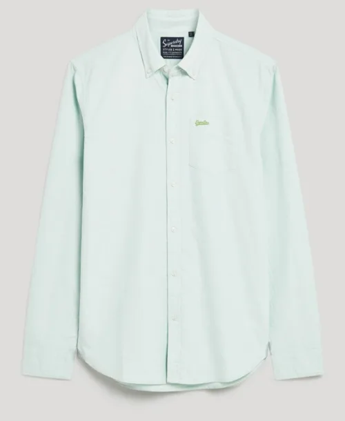 Superdry Organic Cotton Oxford Shirt Light Green